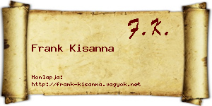 Frank Kisanna névjegykártya